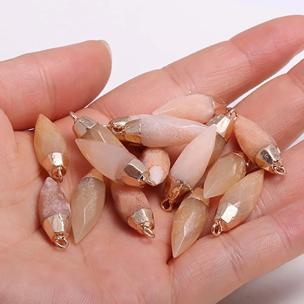 

Natural Stone Faceted Pink Aventurine Pendants for Jewelry Making Diy earring necklace Bracelet accessories Reiki Healing Gift