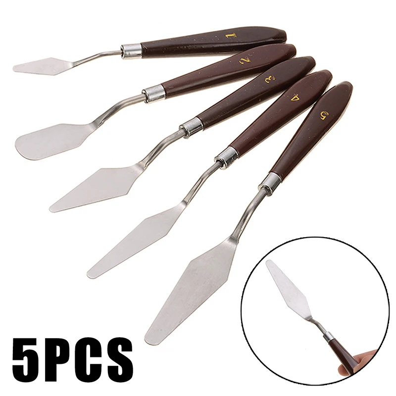 

5Pcs Stainless Steel Spatula Tools DIY Pastry Cake Cream Mixer Scraper Spatula Bakeware Baking Pastry Tools