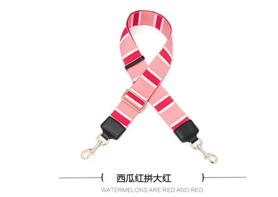 pink Бренд razaly высокого качества дизайнерская сумка для камеры с широким ремешком из хлопка в полоску золотистого цвета hardwear аксессуары Сумочка ремешок Застежка для сумочки - Цвет: pink