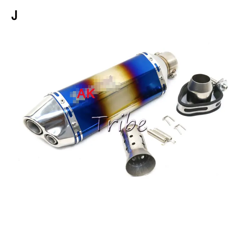 51 мм нержавеющая сталь Универсальный Akrapovic выхлопной мотоцикл Escape Moto Slin 0n трубы питбайк скутер для gsr750 msx 125 sv 650 - Цвет: J