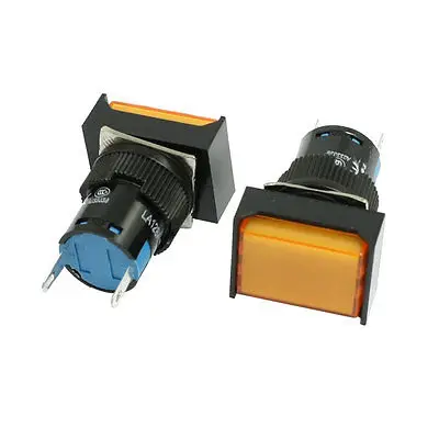 2 x DC 24V 16mm Оранжевый Прямоугольный светильник с индикатором аварийной ситуации