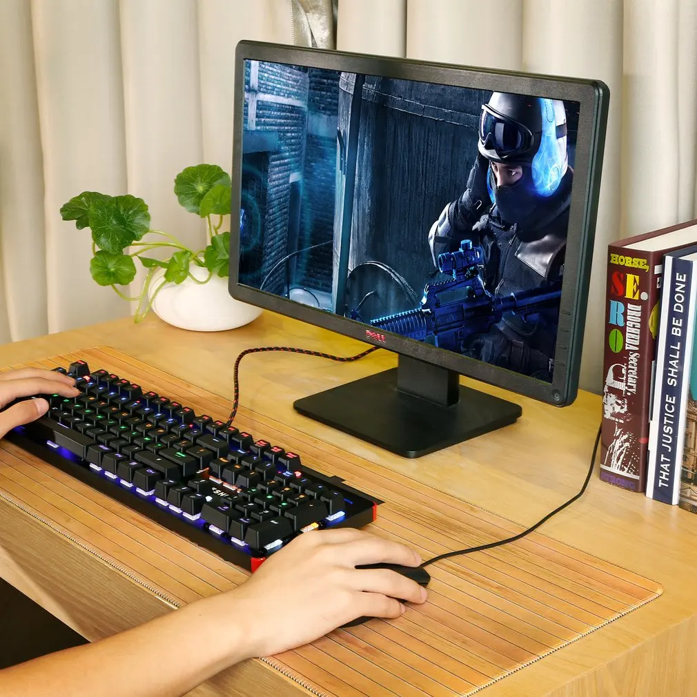 LESHP USB Проводная 105 клавиша с подсветкой профессиональная игровая офисная механическая клавиатура с светодиодный подсветкой