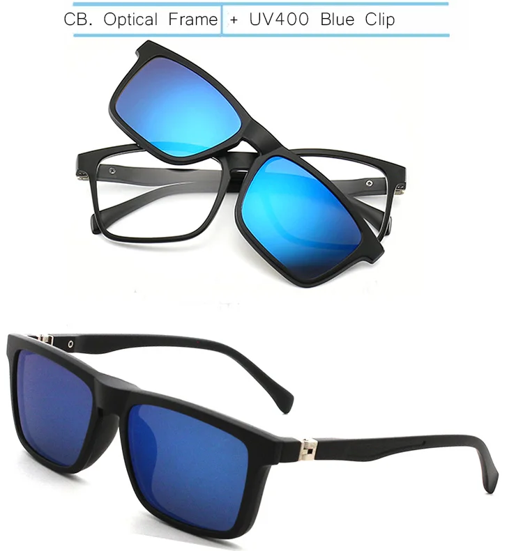 UV400 Blue IVSTA, детские очки, детские солнцезащитные очки на клипсах, для мальчиков, поляризационные, 3D очки для близорукости, амблиопии, зажимы по рецепту, магнитная оптическая оправа - Цвет линз: UV400 Blue