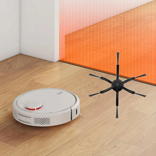 8 шт 6 рук боковые щетки для Xiaomi/Roborock S50 S51 S55 робот пылесос части щетки аксессуары боковая щетка(черный