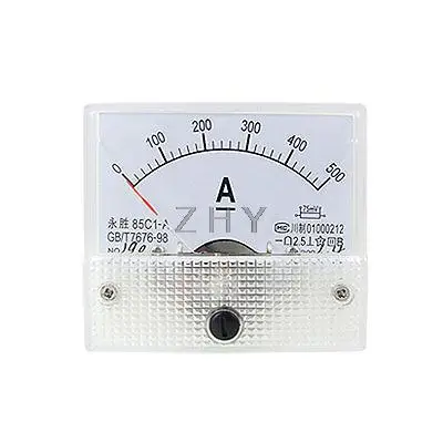 85C1 DC 0-500A прямоугольная аналоговая панельный амперметр
