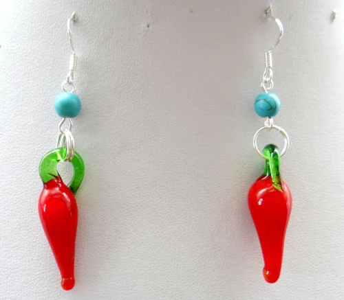 Натуральный камень красный перец кварц кристалл бирюзы подвески серьги для