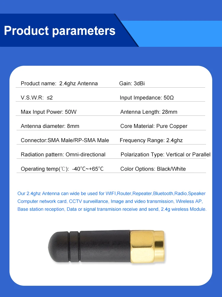 Маленькая резиновая 3dBi 2,4 ghz антенна SMA разъем Omni беспроводной 2,4G Wifi антенна для маршрутизатора/Bluetooth/CCTV/AP