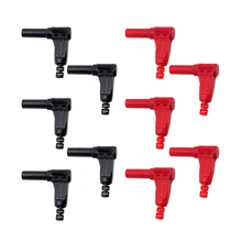 [10 шт. в упаковке] 10 шт. Красочные всего медь правый угол/90 градусов винт типа банан штекер/динамик Кабельный разъем [для кабеля 4 мм]