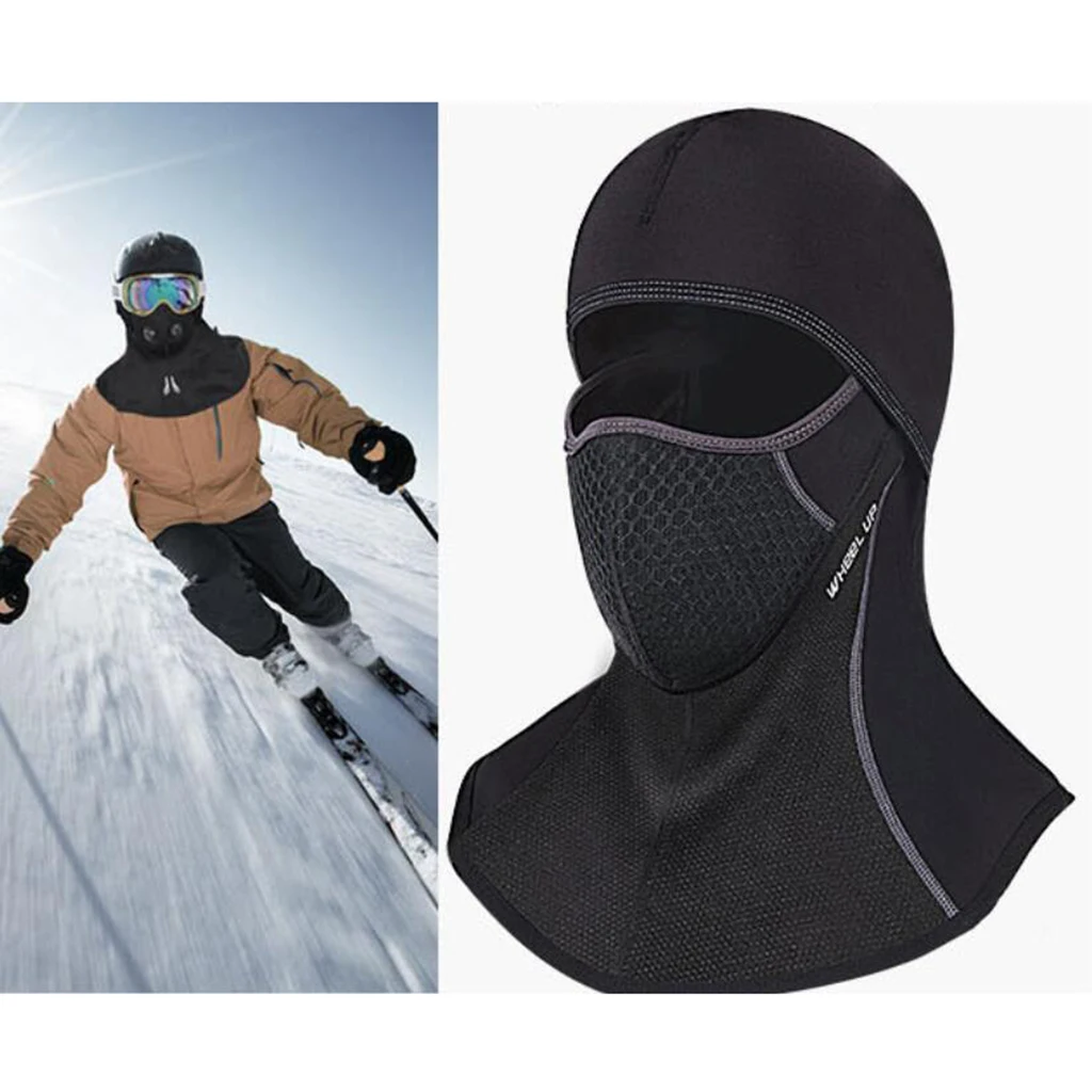 Windproof Thermal Full Face Mask Hat Outdoor Motorcycle Cycling Winter Headwear Black