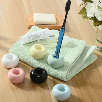 

Novel Donut Ceramic Toothbrush Holder Candy Color Cute Multifunction Base Frame Bathroom Accessory dropshipping