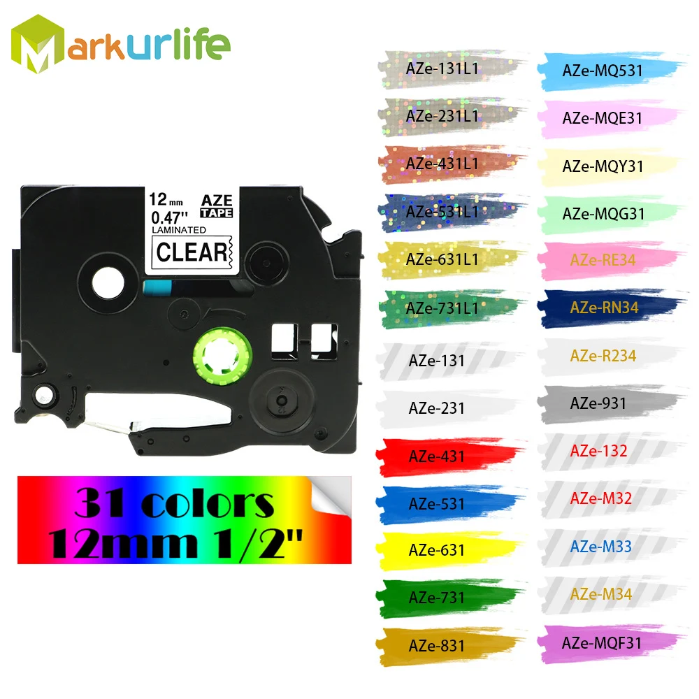 Markurlife 31 cores compatíveis para o irmão TZ 231 etiqueta fita