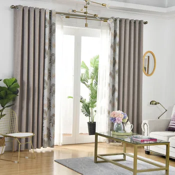 

Twill Printed Thermal Insulated Blackout Window Treatment Drapes Curtains For Living Room Bedroom Modern Simple Curtains