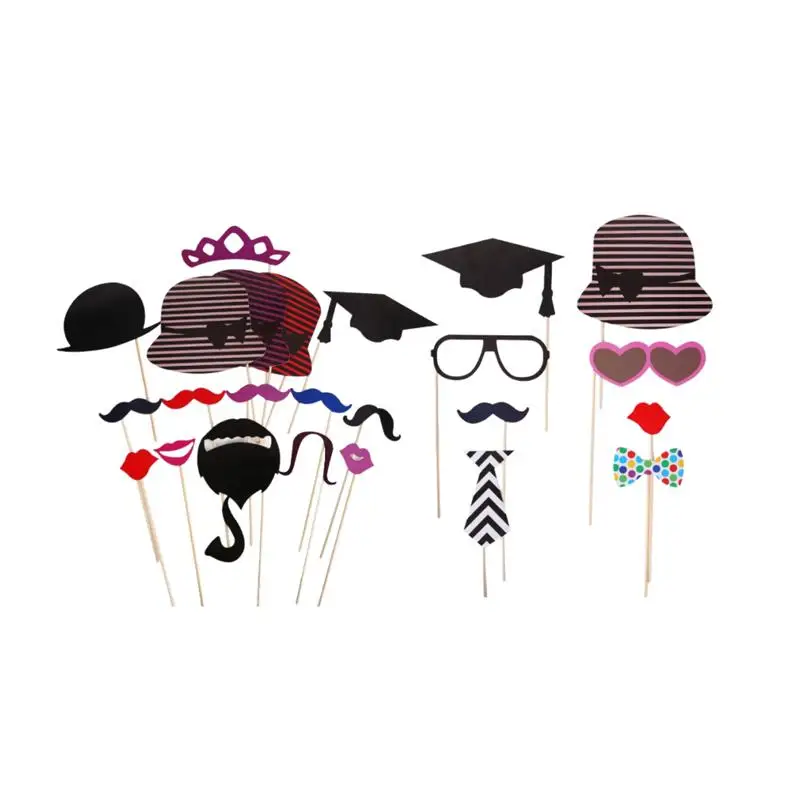 

76 pcs Photo Booth Props Kit Creative Lip and Beard Funny Party Supplies Selfie Props for Wedding Birthday Christmas
