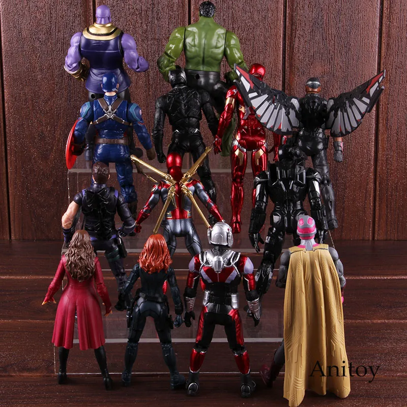 Мстители танос Человек-паук Железный человек Капитан Америка антман Черная Вдова Скарлет ведьма видение фигурка игрушки