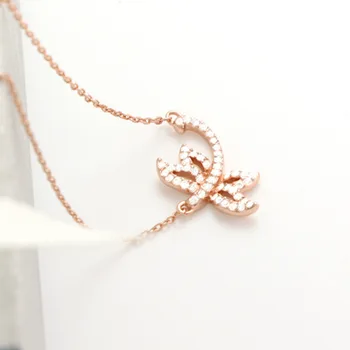 

New Arrivals 925 Sterling Silver Necklace For Women Leaf Pendant Chain Choker Ornament Temperament Cute Simple Fashion Jewelry