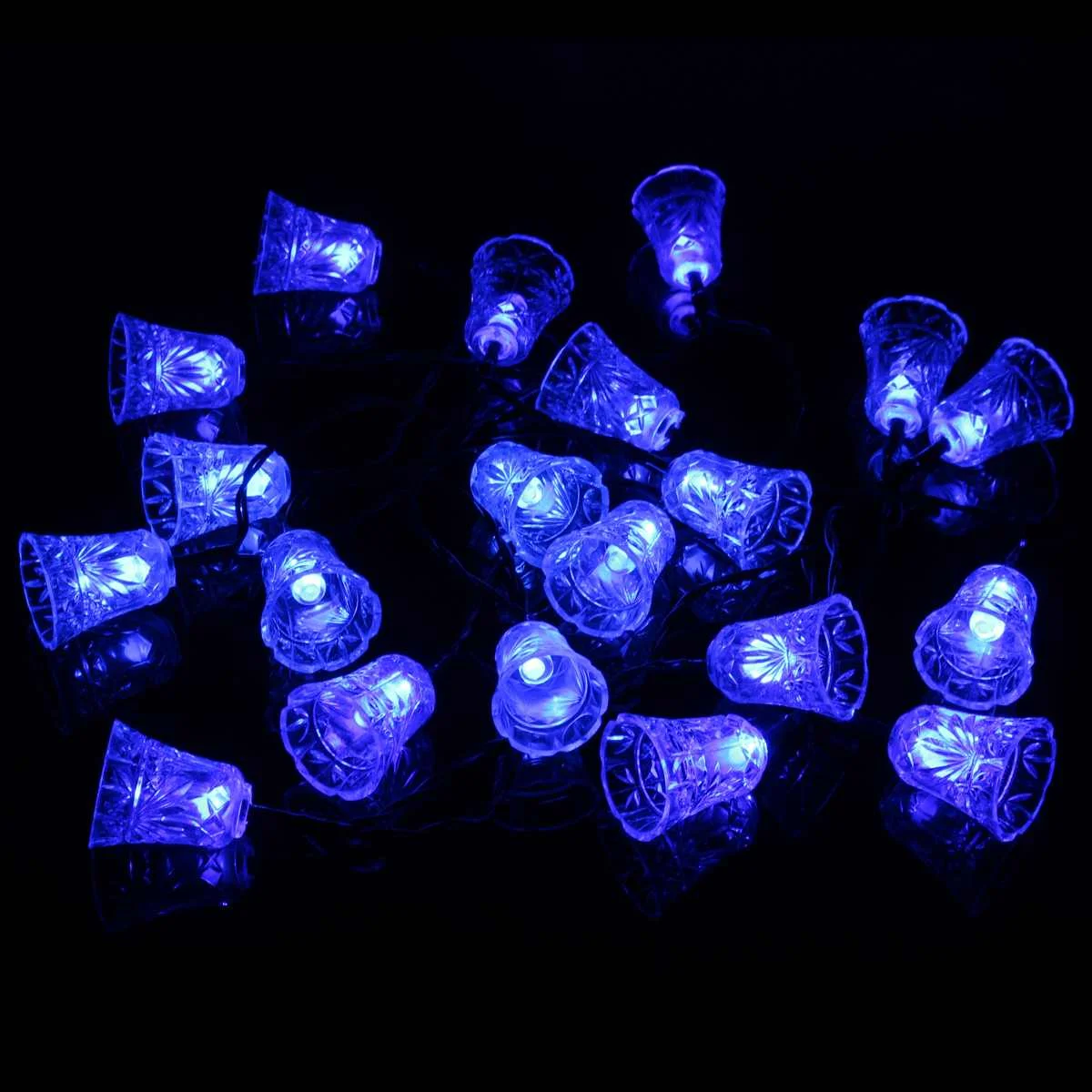 Blue DIY 20 светодиодный гирлянда с колокольчиками солнечный светильник Сказочный струнный светильник ing домашний открытый сад вечерние свадебные украшения солнечная панель праздничные лампы - Испускаемый цвет: Blue