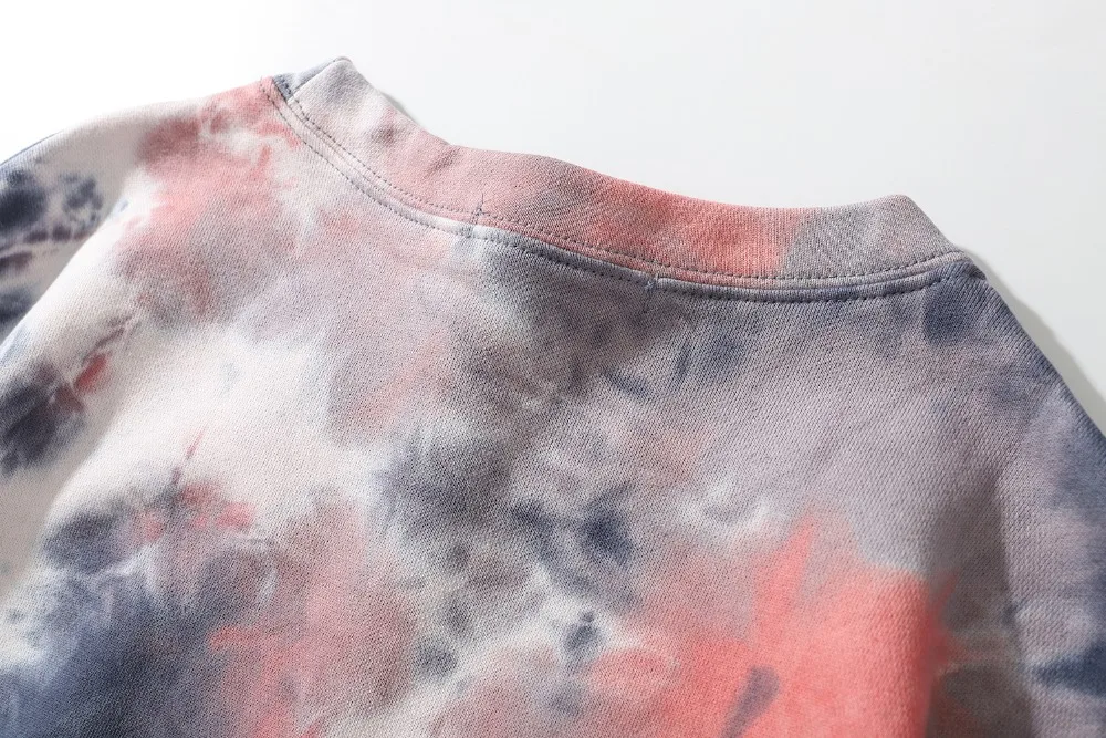 Толстовка с капюшоном из хлопка с принтом «Tie-Dye», разноцветная толстовка с длинными рукавами в стиле хип-хоп, топ для мужчин и женщин, унисекс