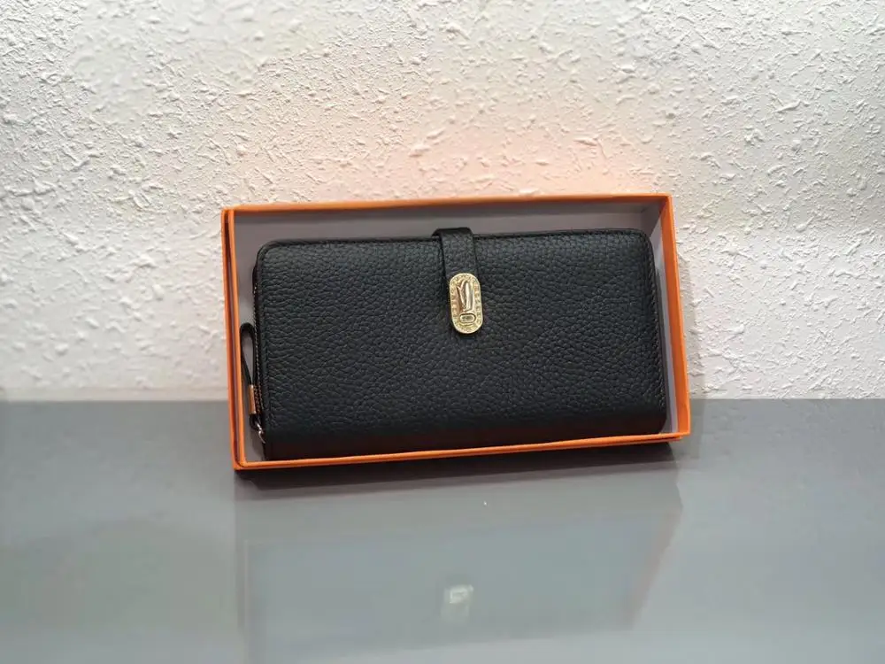 6913L Black Дизайнерские кошельки из натуральной кожи, известный бренд, Женский кошелек, модная сумка для денег, карман для сотового телефона, роскошный длинный кошелек для девушек K6913 - Color: 6913L Black