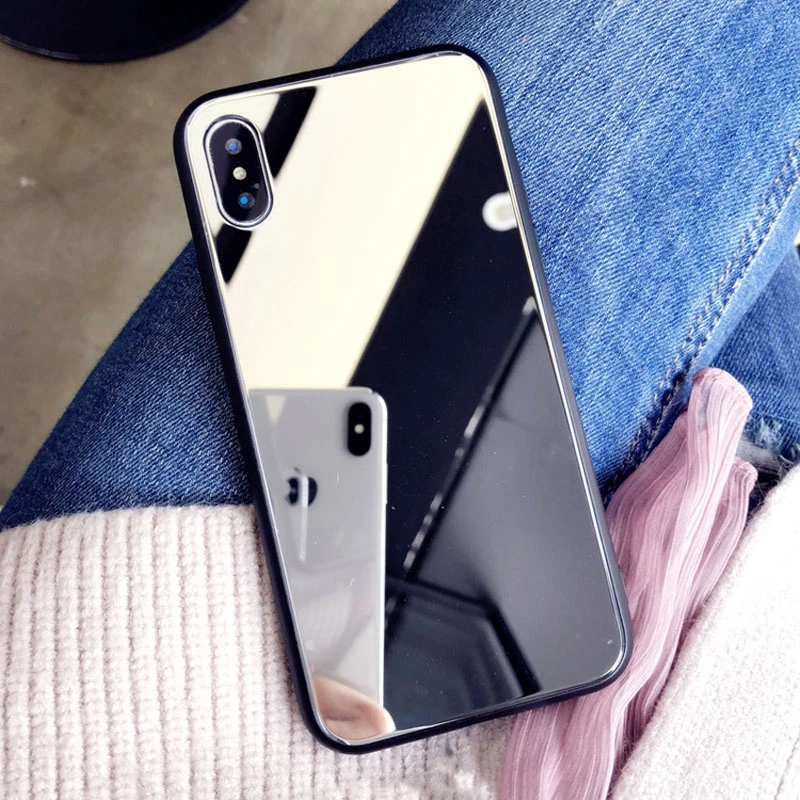 Мягкий силиконовый зеркальный чехол для iPhone 11 pro max XR XS Max X полностью закрывающие