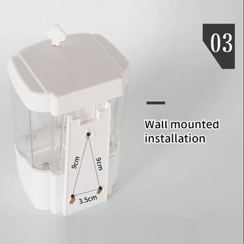 

700ml Hand Wash Wall Mounted Touchless Automatic Battery Powered IR Sensor Handsfree Toilet Large Capacity Soap Dispenser