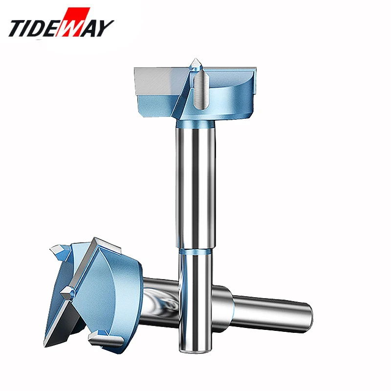  Tideway 12mm-65mm Forstner Drill Bits Tips Woodworking Tools Hole Saw Cutter Hinge Boring Round Sha