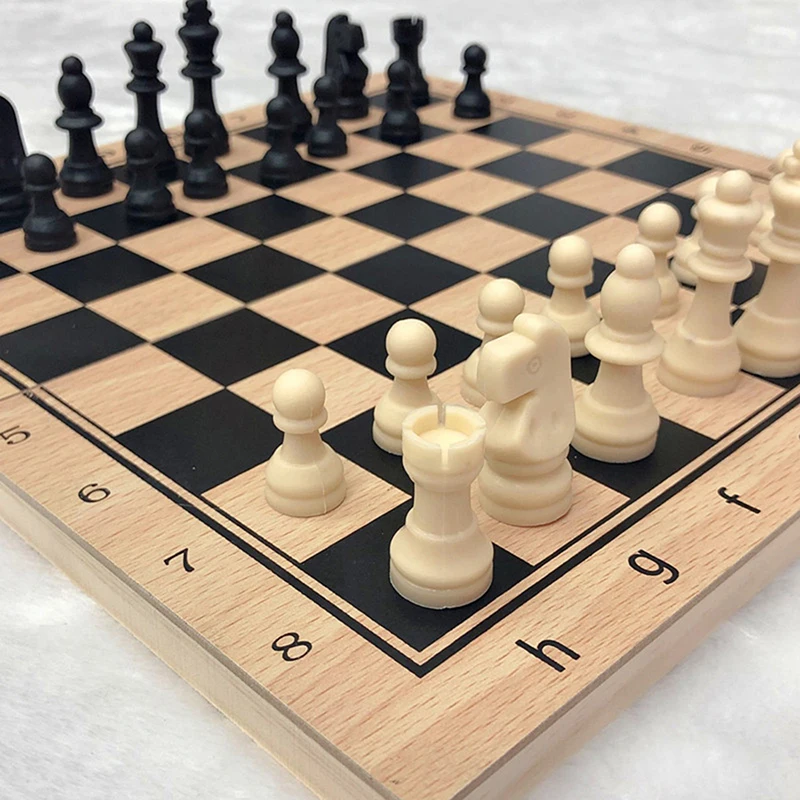 Large Chess Wooden Set Magnetic Wooden Folding Chessboard Wood Game Board 24cm