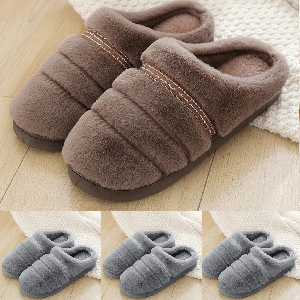 Warm couple men shoes Home suede Slippers soft bottom floor Bedroom Shoes zapatos de hombre comfortable Non-Slip Shoes Casual