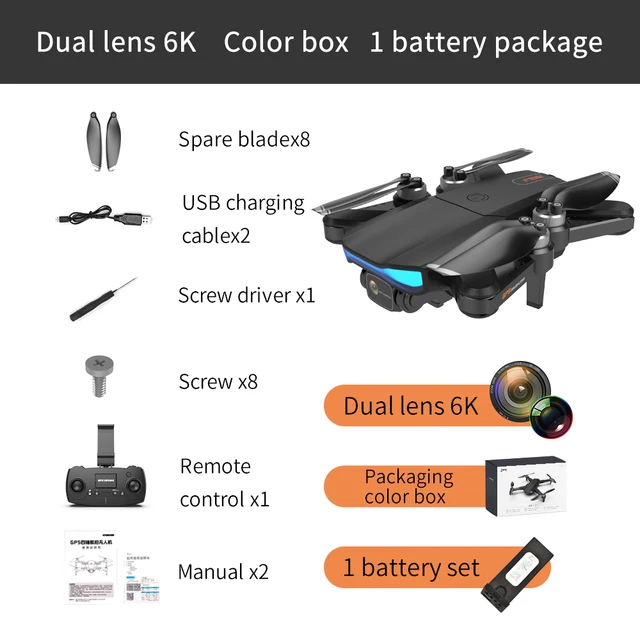 2021 NEW F188 GPS Drone with 5G Wifi 6K HD Double Camera FPV Brushless Professional Aerial Photography Foldable RC Quadcopter