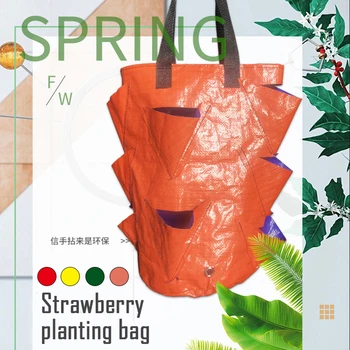 

3 Gallon Plant Grow Bag Aeration Fabric Pot with Handle Vertical Bag for Strawberry Herbs and Flowers Reusable Pot Bag