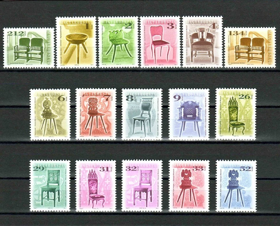 

16Pcs/Set New Hungary Post Stamp Antique Furniture Stamps MNH