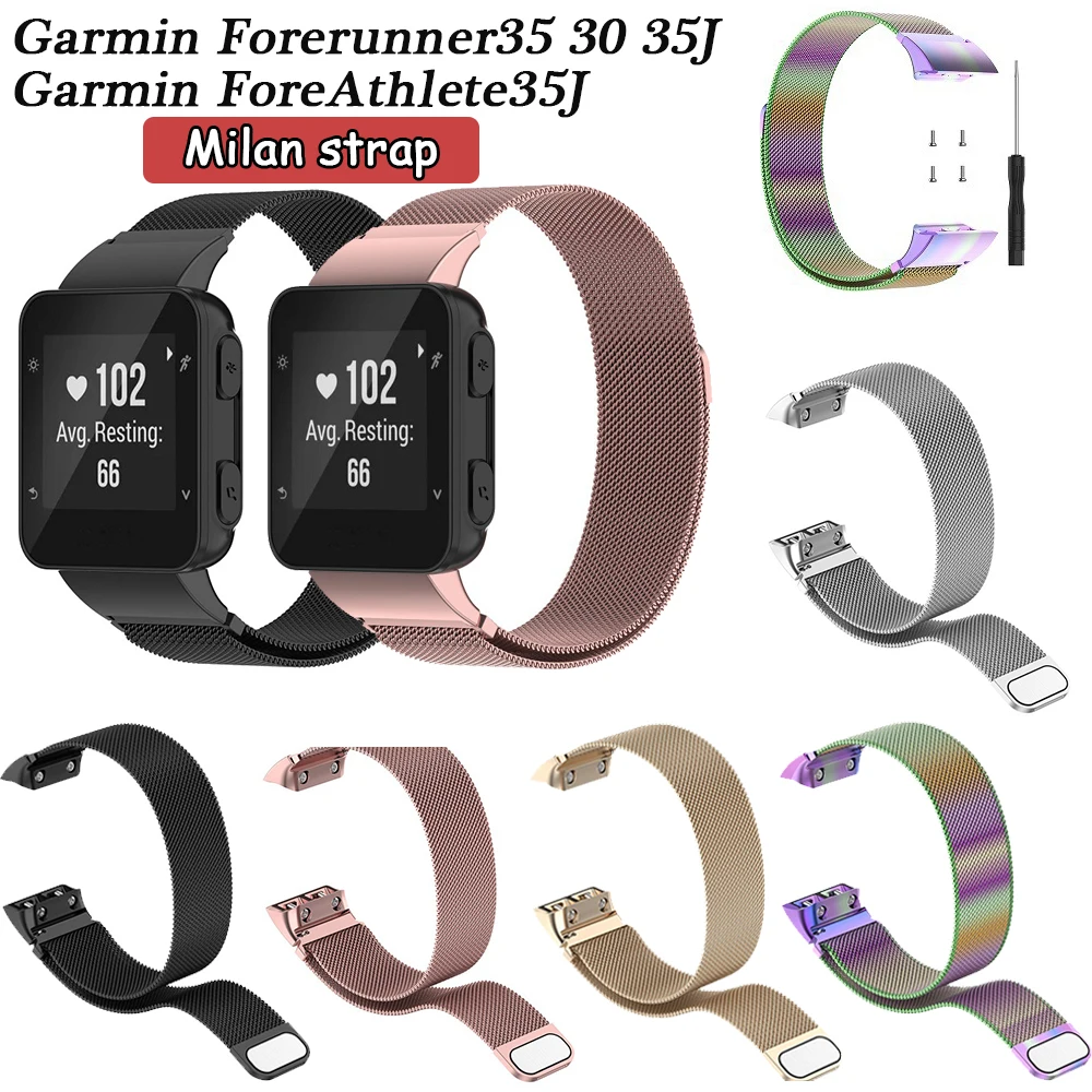 Correa De Acero Inoxidable Para Garmin Forerunner 35 30 Pulsera ForeAthlete  35J