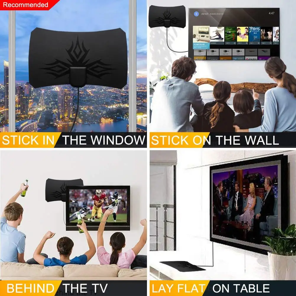 Новая 4K цифровая hdtv антенна внутренняя усиленная антенна 980 км с HD1080P DVB-T2 Freeview tv для жизни местные каналы вещания