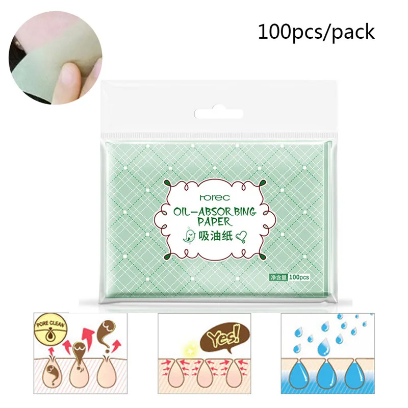 

100sheets/pack Green Tea Facial Oil Blotting Sheets Paper Cleansing Face Oil Control Absorbent Paper Beauty makeup tools