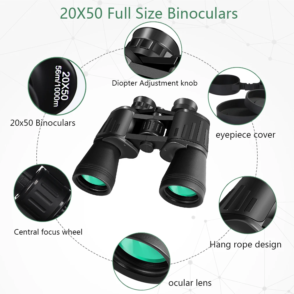 10x50 binoculars scok моноколь ночного видения телескопическое зеркало mini telescope бинокль детский мощности телескоп ночного видения для наблюдения за птицами путешествия охота Ежедневный Водонепроницаемый Открытый