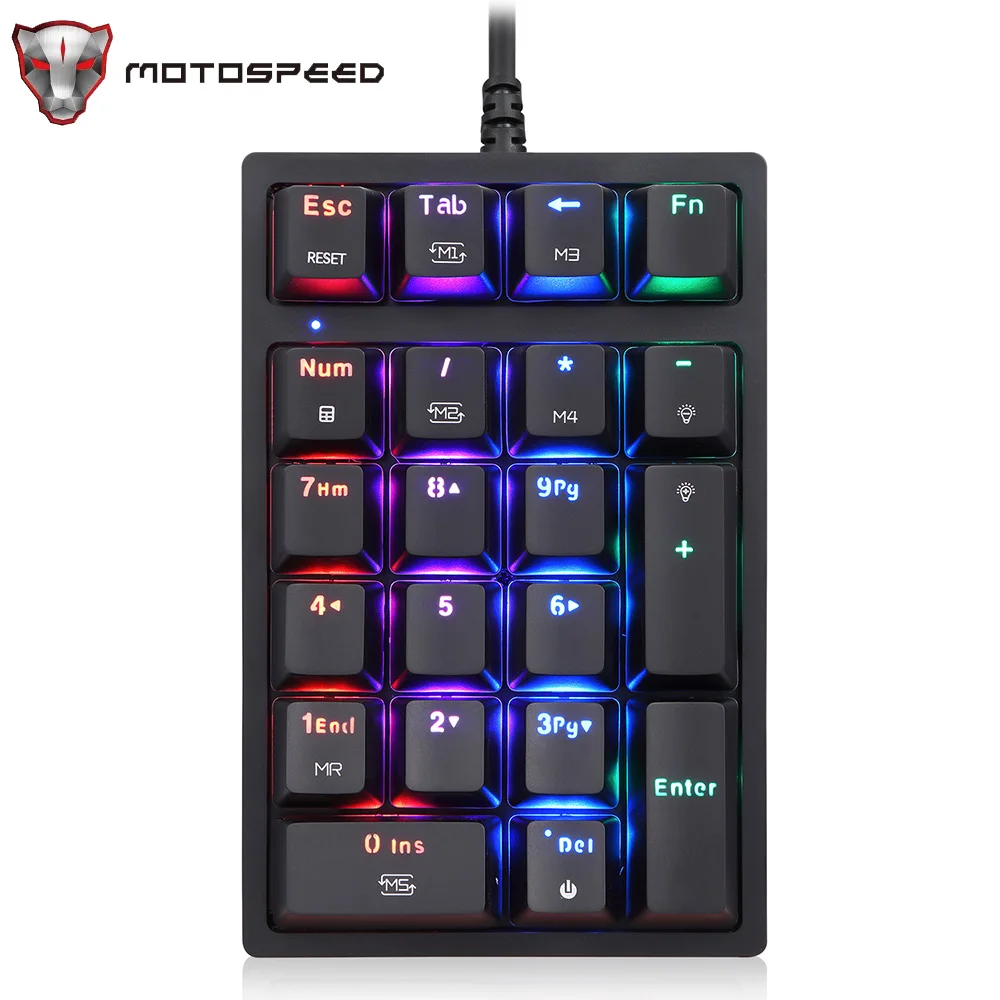 Механическая клавиатура Motospeed K24 21 клавиша USB проводная цифровая с RGB подсветкой