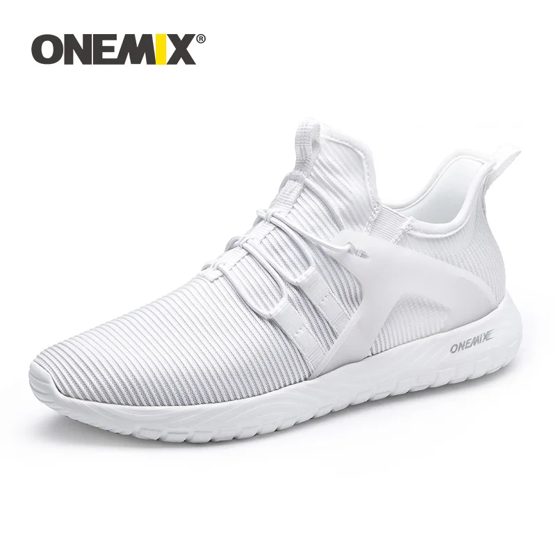 White ONEMIX/Новинка года; мужские повседневные лоферы; легкие дышащие мужские кроссовки для бега; кроссовки для тренировок и бега - Цвет: White