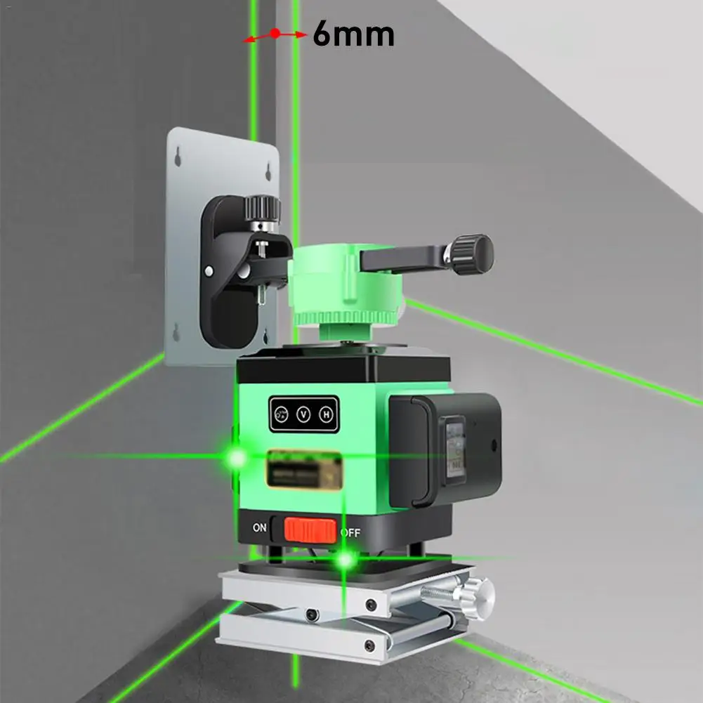 

Leveling Instrument Sticking Wall Ground Green Light 12 Cable Plug-In Affixing Level High Precision Flat Water Meter Glare