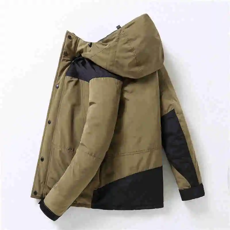 New arrival White Duck Down Jacket Men Autumn Winter Warm Hooded Coat Men's Ultralight Duck Down Jacket Windproof Parka 837 - Цвет: Коричневый