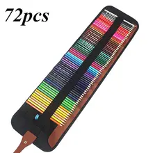 Crayons de couleur, ensemble de 72 pièces, crayons de couleur, trousse de voyage, crayon pointu