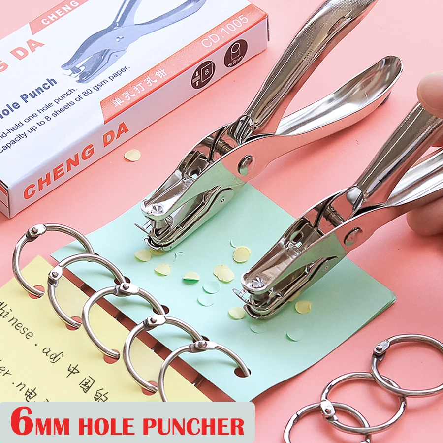 Staplers & Punches Hole Punches Mini Metal Single Hole Paper Circle