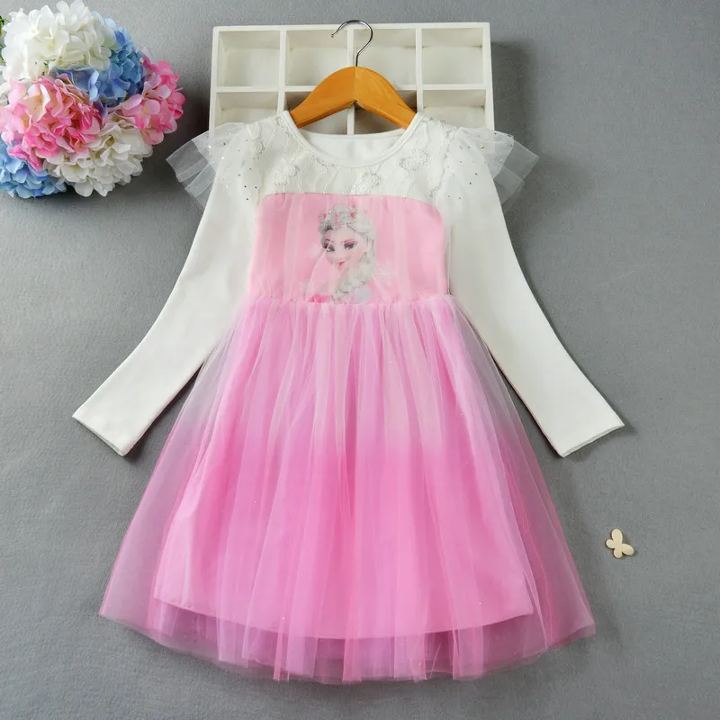 pimk Vestido/платье для девочек; платье принцессы Эльзы; sukienki; рождественское детское платье для девочек; infantil disfraz roupas menina; костюм jurk meisje - Цвет: pimk