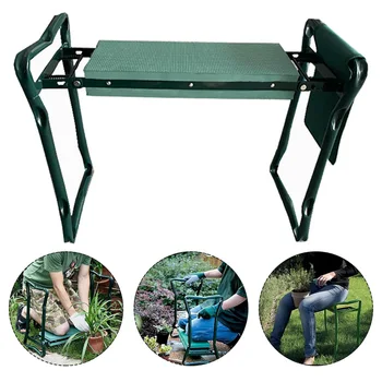 

Folding Garden Kneeler and Seat with Bonus Tool Pouch Portable Portable Garden Stool With EVA Kneeling Pad Handles