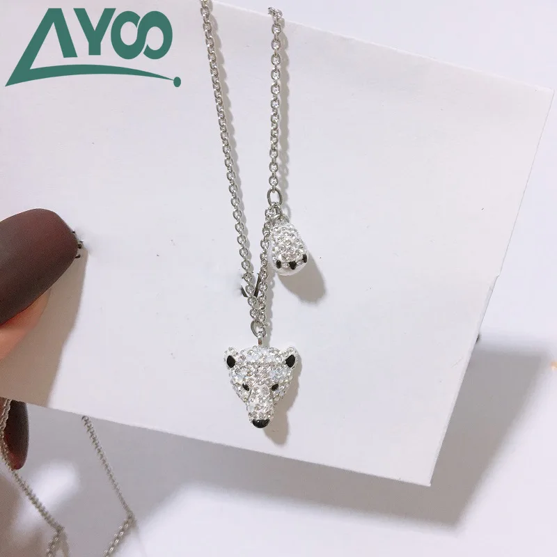 

AYOO High Quality SWA. {New Type} Clavicle Chain Crystal White Cute Polar Bear Necklace