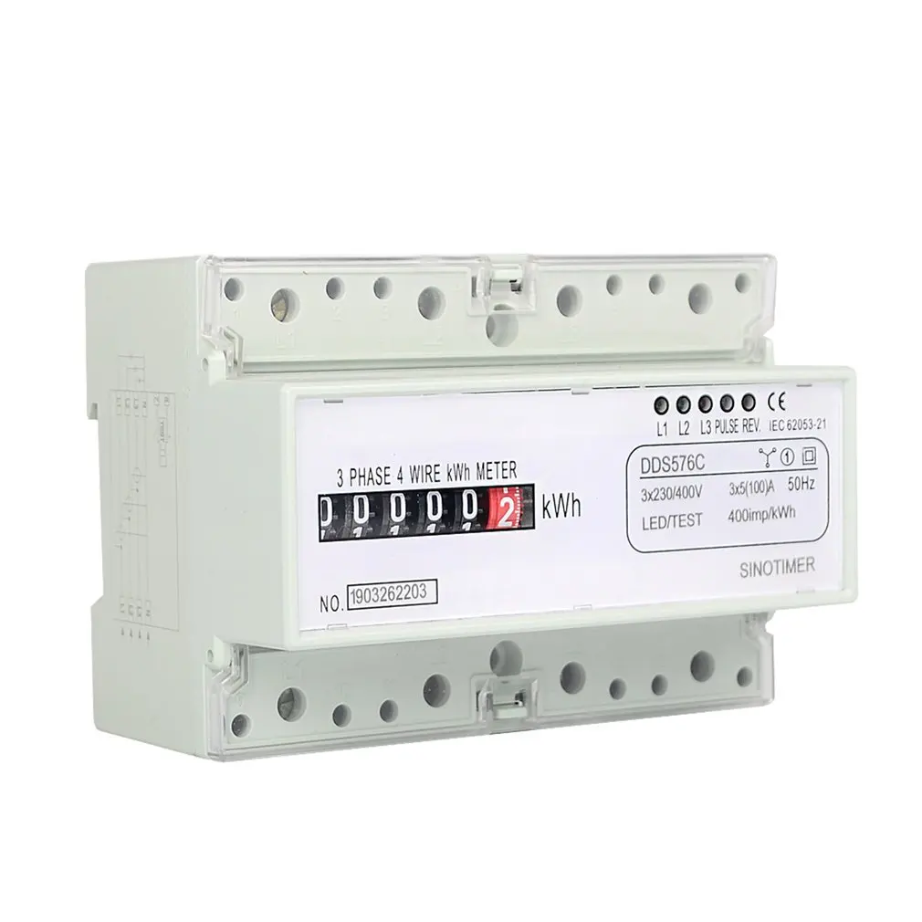SINOTIMER DDS576C трехфазный 7P 4 провода аналоговый счетчик энергии имитирует Мощность монитор din-рейку с импульсным выходом