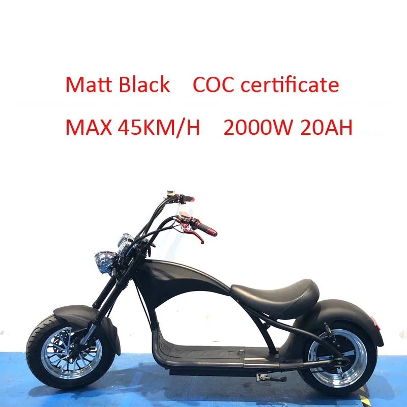 Citycoco EEC COC 2000 Вт или обычная CE Версия съемный аккумулятор городской скутер M1 - Цвет: black 45kmh coc