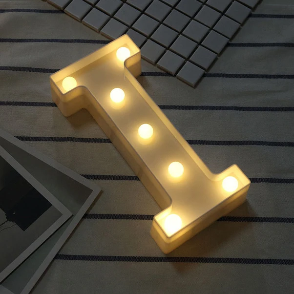 I DIY 26 английские буквы светодиодный ночной Светильник Marquee знак Алфавит 3D настенный ночной Светильник домашняя одежда для свадьбы, дня рождения Декор - Цвет: I