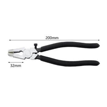 

Portable 8inch Steel Non-slip Handle Flat Pliers For Glass Ceramic Breaking Glass Art Mosaic Supplies