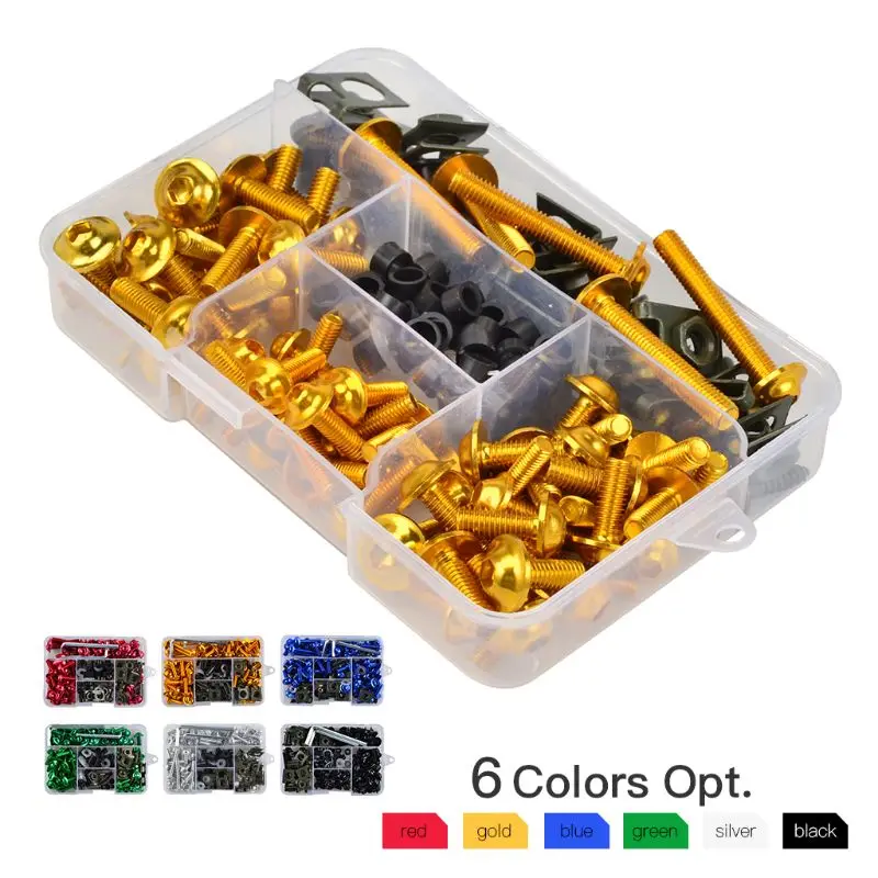 177PCS/Set M6 M5 Fairing Bolts Kit Bodywork Screws Nut For Motorcycle 6 colors motorcycle accessories auto fasteners motorcycle screw caps motorcycle screws motorcycle fasteners