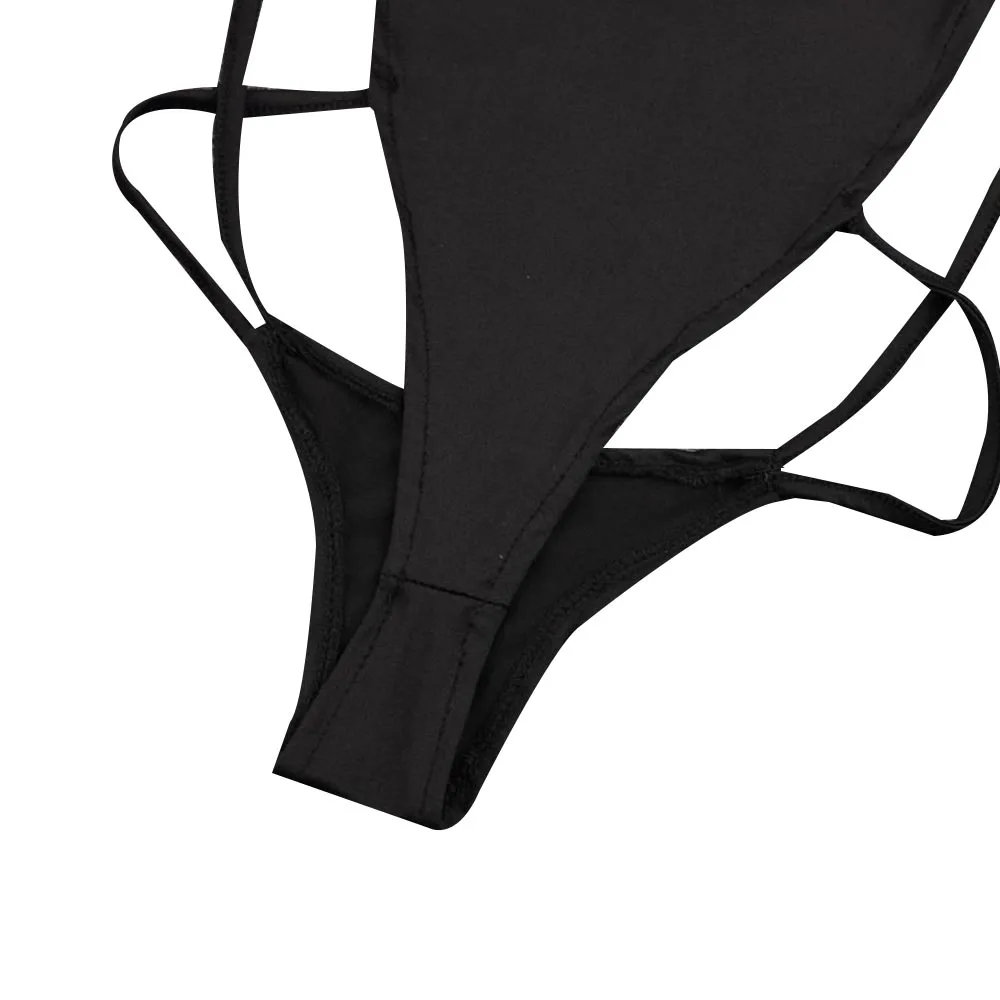 Боди на бретельках с открытой спиной Женский Черный без рукавов комбинезон