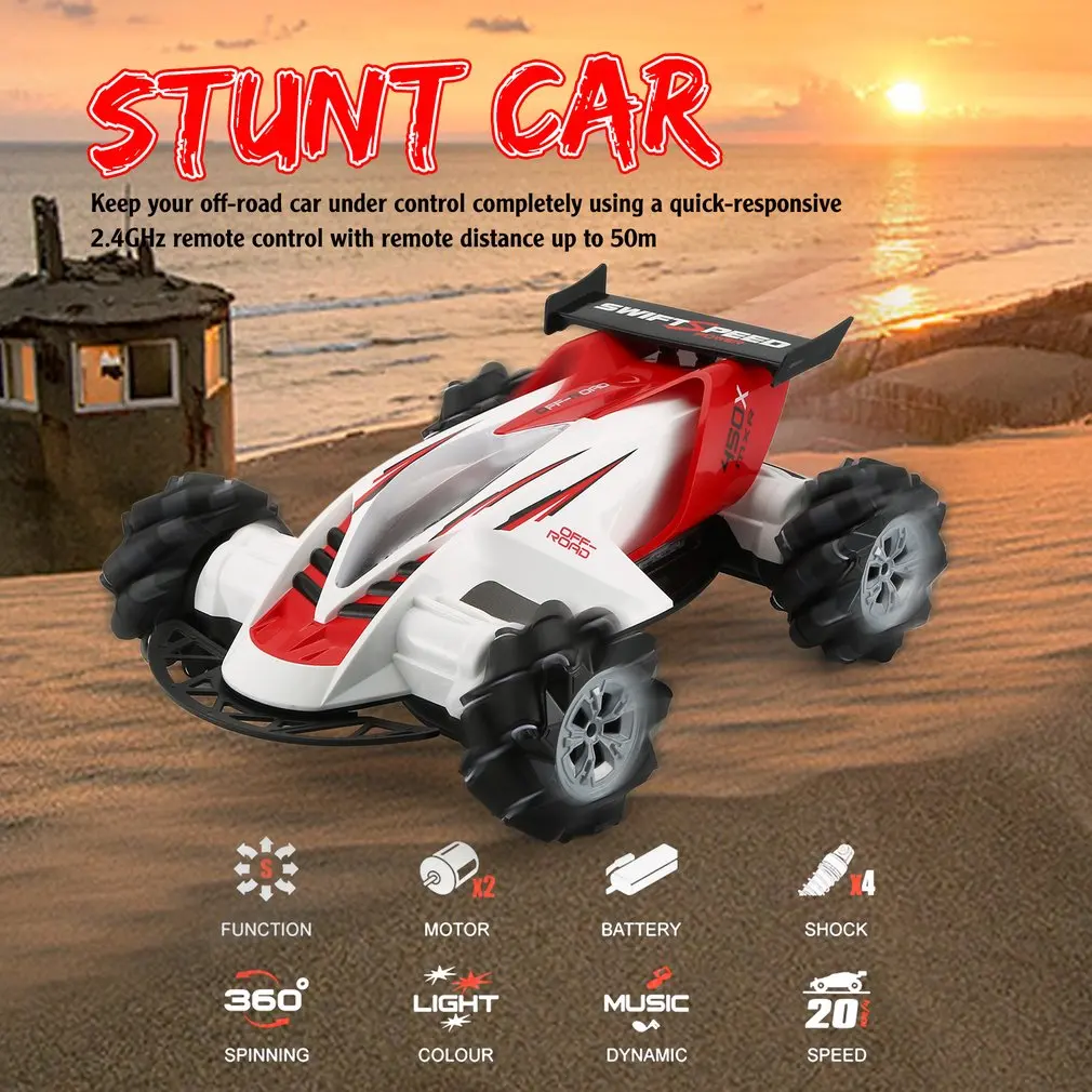 Z108 2,4 GHz 1/10 RC автомобиль Дрифт 360 градусов спиннинг трюк 20 км/ч Mecanum Omni колесо внедорожный автомобиль со светом и музыкой